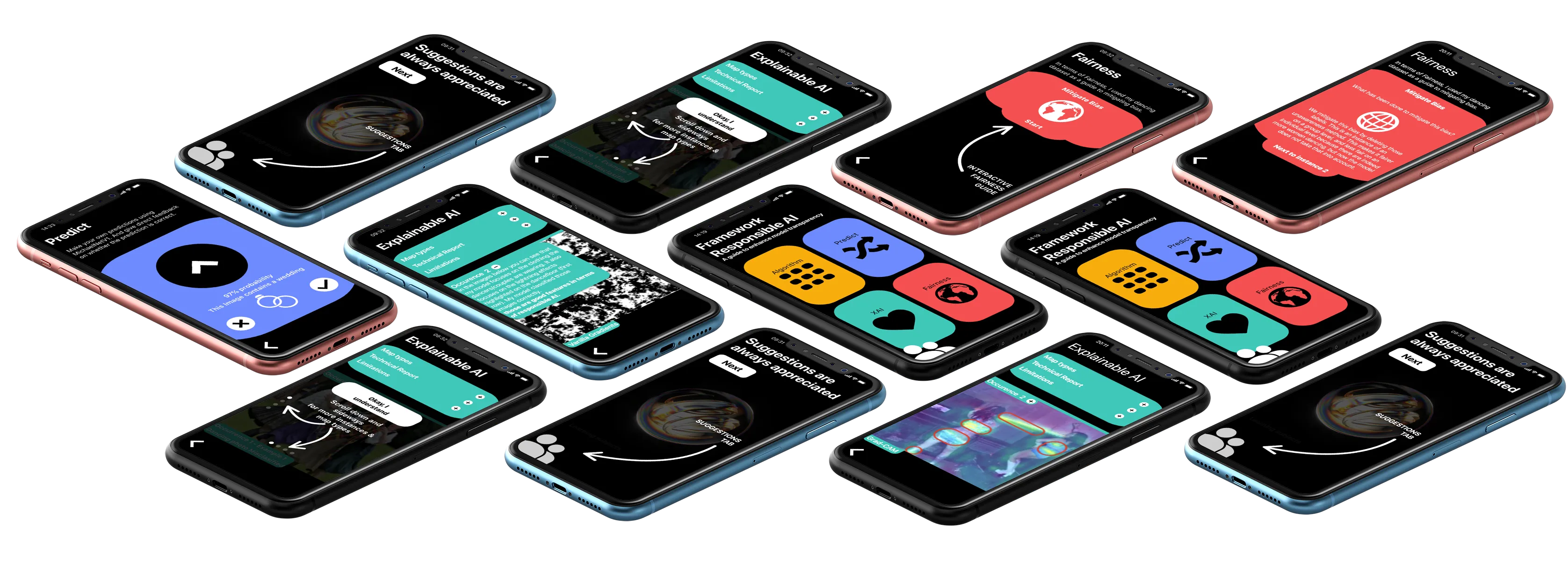 app shown in phones in pattern