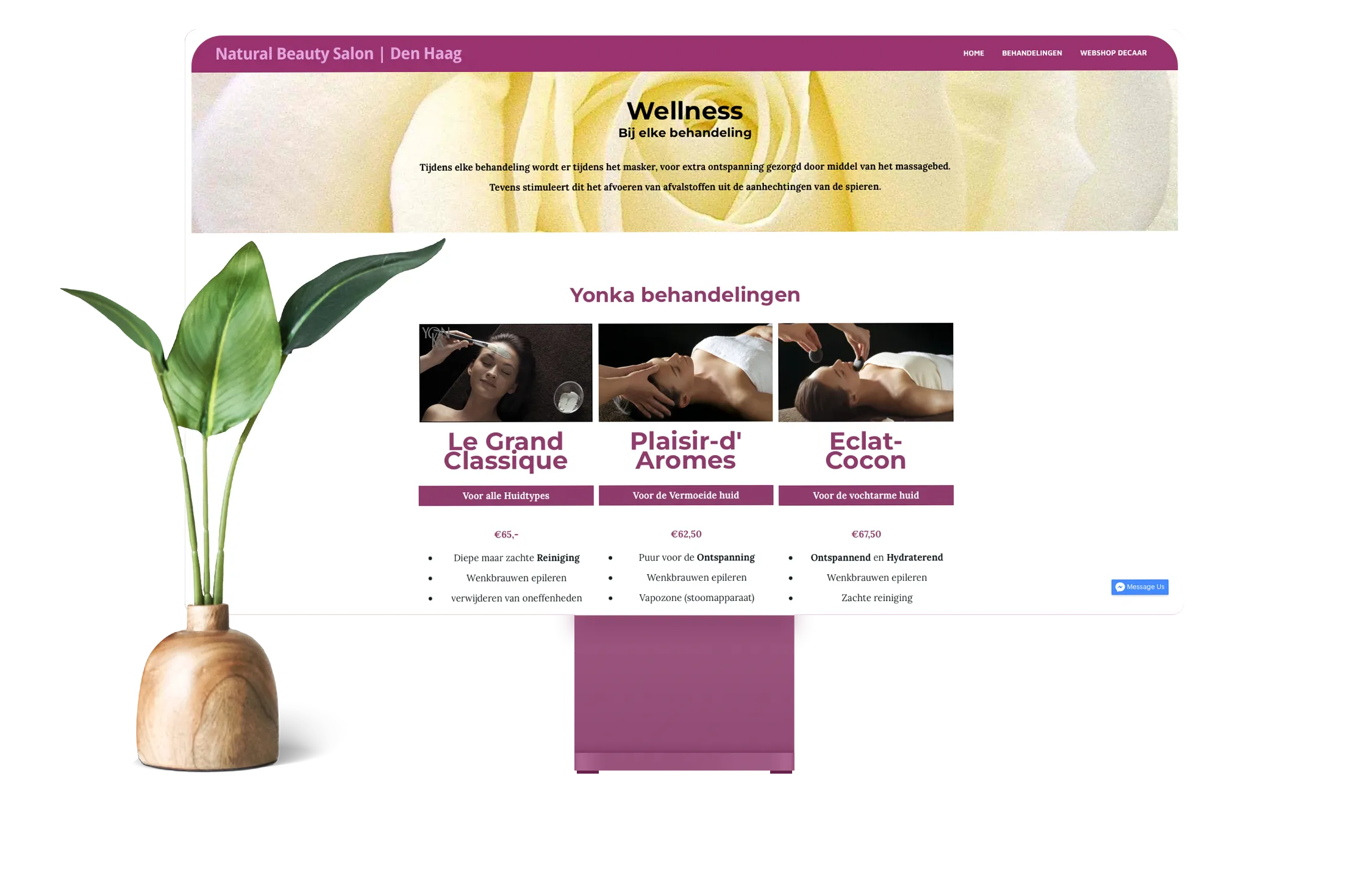 page of website shown on modern screen